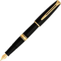 13001 F Перьевая ручка  Waterman Charleston Black GT, перо - золото 18К