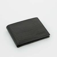 6200-BK CROCO Портмоне S.Quire, натуральная воловья кожа, черный, фактурная, 11,2x9 см