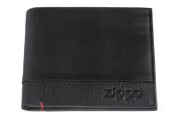 2006022 Портмоне ZIPPO с защитой от сканирования RFID, чёрное, натуральная кожа, 10,5*1,5*9см