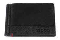 2006025 Зажим для денег ZIPPO с защитой от сканирования RFID, чёрный, натуральная кожа, 11x1x8,2 см