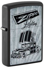 48572 Зажигалка ZIPPO Car Design с покрытием Black Matte, латунь/сталь, черная, 38x13x57 мм