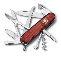 1.3713.T Victorinox Huntsman Red translucent Нож складной 91мм 15 функций