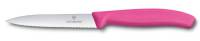 6.7736.L5 Victorinox Нож для овощей SwissClassic, лезвие из нержавеющей стали 10 см с серейторной заточкой, пластиковая розовая рукоять