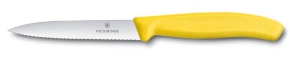 6.7736.L8 Victorinox Нож для овощей SwissClassic, лезвие из нержавеющей стали 10 см с серейторной заточкой, пластиковая желтая рукоять