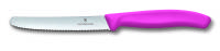 6.7836.L115 Нож для томатов и сосисок Victorinox SwissClassic, лезвие из нержавеющей стали 11 см с серейторной заточкой и закруглённым кончиком, розовый