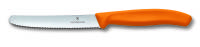 6.7836.L119 Нож для томатов и сосисок Victorinox SwissClassic, лезвие из нержавеющей стали 11 см с серейторной заточкой и закруглённым кончиком, оранжевый