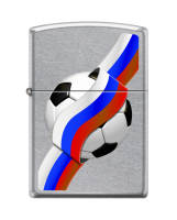 207 RUSSIAN SOCCER зажигалка ZIPPO Российский футбол с покрытием Street Chrome™, латунь/сталь, серебристая, матовая, 36x12x56 мм
