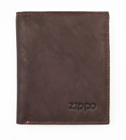 2005122 Портмоне Zippo, цвет коричневый, 4 кармашка для карточек, отделение для монет, отделение для банкнот, нат кожа 10*1,5*12,3 см
