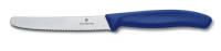6.7832 Столовый нож VICTORINOX SwissClassic, 11 см, серейторная заточка, рукоять из полипропилена синего цвета