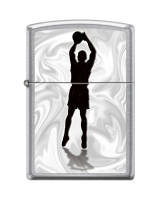 Zippo 207_basketball - зажигалка Баскетболист с покрытием Street Chrome™, латунь/сталь, серебристая, 36x12x56 мм