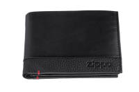2006020 Портмоне ZIPPO с защитой от сканирования RFID, чёрное, натуральная кожа, 12*2*9 см