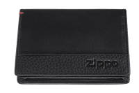 2006024 Держатель для пластиковых карт ZIPPO с защитой от сканирования RFID, чёрная, натуральная кожа, 10,5*1,5*7,5 см