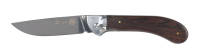 FK-9905 Нож складной Stinger, 105 мм длина лезвия, (серебристый), рукоять: сталь/дерево (серебристо-коричневый), картонная коробка