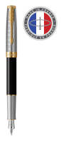 F 537 Metal Black GT Ручка перьевая Parker Sonnet Premium (2119784) F золото 18K LR подар.кор.