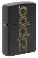 49598 Зажигалка ZIPPO Zippo Design с покрытием Black Matte, латунь/сталь, чёрная, матовая, 38x13x57 мм
