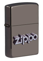 49417 Зажигалка ZIPPO Zippo Design с покрытием Black Ice®, латунь/сталь, чёрная, глянцевая, 38x13x57 мм