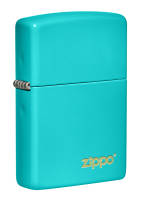 49454ZL Зажигалка ZIPPO Classic с покрытием Flat Turquoise, латунь/сталь, бирюзовая, матовая, 38x13x57 мм
