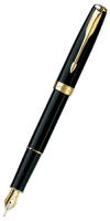 F 530 LaqBlack GT перьевая ручка Sonnet Lacquer Black GT ручка Parker перо золото 18K подар.кор.