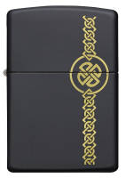 49518 Зажигалка ZIPPO Celtic Design с покрытием Black Matte, латунь/сталь, чёрная, матовая, 38x13x57 мм