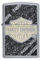 49656 Зажигалка ZIPPO Harley-Davidson® с покрытием Street Chrome™, латунь/сталь, серебристая, матовая, 38x13x57 мм