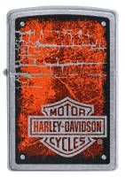 49658 Зажигалка ZIPPO Harley-Davidson® с покрытием Street Chrome™, латунь/сталь, серебристая, матовая, 38x13x57 мм