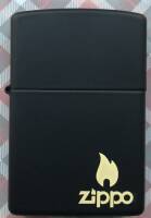 218_Z Logo5 Зажигалка ZIPPO Classic с покрытием Black Matte, латунь/сталь, чёрная, матовая, 38x13x57 мм