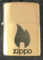 204 B_Z Logo7 Зажигалка ZIPPO с покрытием Brushed Brass, латунь/сталь, золотистая, матовая, 38x13x57 мм