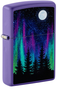 48565 Зажигалка ZIPPO Night In The Forest с покрытием Purple Matte, латунь/сталь, фиолетовая, матовая, 38x13x57 мм