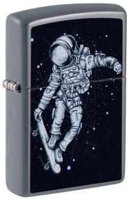 48644 Зажигалка ZIPPO Skateboarding Astronaut с покрытием Flat Grey, латунь/сталь, серая, 38x13x57 мм