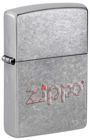 207 SNAKESKIN ZIPPO LOGO Зажигалка ZIPPO Classic с покрытием Street Chrome™, латунь/сталь, серебристая, матовая, 38x13x57 мм