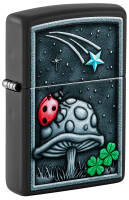 48724 Зажигалка ZIPPO Ladybug Design с покрытием Black Matte, латунь/сталь, черная, матовая, 38x13x57 мм