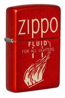 49586 Зажигалка ZIPPO Retro с покрытием Metallic Red, латунь/сталь, красная, 38x13x57 мм