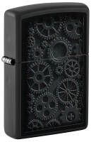 48999 Зажигалка ZIPPO Steampunk с покрытием Black Matte, латунь/сталь, черная, матовая, 38x13x57 мм
