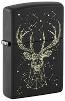 48385 Зажигалка ZIPPO Deer с покрытием Black Matte, латунь/сталь, черная, матовая, 38x13x57 мм