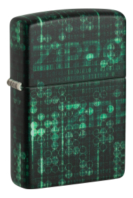 48408 Зажигалка ZIPPO Pattern с покрытием Glow In The Dark Green, латунь/сталь, черно-зеленая, 38x13x57 мм