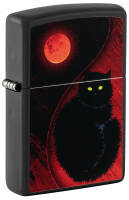48453 Зажигалка ZIPPO Black Cat с покрытием Black Matte, латунь/сталь, черная, матовая, 38x13x57 мм