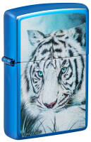 48951 Зажигалка ZIPPO White Tiger с покрытием High Polish Blue, латунь/сталь, синяя, глянцевая, 38x13x57 мм
