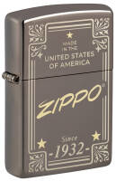 48715 Зажигалка ZIPPO с покрытием Black Ice®, латунь/сталь, черная, 38x13x57 мм