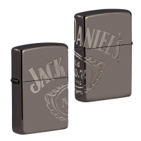 49282 Зажигалка ZIPPO Armor® Jack Daniel's® с покрытием Black Ice®, латунь/сталь, чёрная, глянцевая, 38x13x57 мм