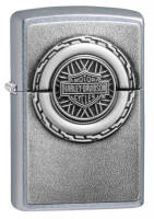 49175 - зажигалка Zippo Harley-Davidson® с покрытием Street Chrome™, латунь/сталь, серебристая, матовая, 38x13x57 мм