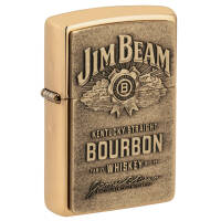 254BJB.929 Зажигалка ZIPPO Jim Beam® с покрытием High Polish Brass, латунь/сталь, золотистая, глянцевая, 38x13x57 мм