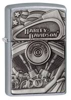 29266 - зажигалка Zippo Harley-Davidson® с покрытием Street Chrome™, латунь/сталь, серебристая, матовая, 38x13x57 мм