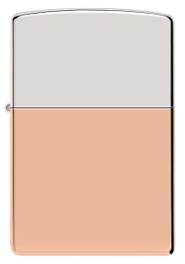 48694 Зажигалка ZIPPO Bimetal с двойным металлическим покрытием, медь/латунь/сталь, медная, 38x13x57 мм