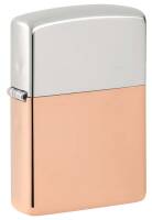 48694 Зажигалка ZIPPO Bimetal с двойным металлическим покрытием, медь/латунь/сталь, медная, 38x13x57 мм