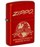 48150 Зажигалка ZIPPO Classic с покрытием Metallic Red, латунь/сталь, красная, 38x13x57 мм