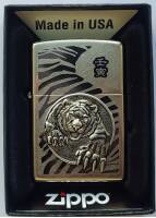207 Year of Tiger 2022 Зажигалка ZIPPO с покрытием Street Chrome™, латунь/сталь,серебристая, матовая 38x13x57 мм