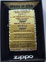 250 Mercury Gold Logo - зажигалка Zippo мерцающий хром с золотистыми штампами