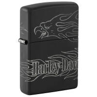 46310 Зажигалка ZIPPO Harley-Davidson® с покрытием Black Matte 360, латунь/сталь, черная, матовая, 38x13x57 мм