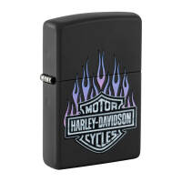 46677 Зажигалка ZIPPO Harley-Davidson® с покрытием Black Matte, латунь/сталь, черная, матовая, 36x12x56 мм