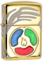 46763 - зажигалка ZIPPO COY Keeper of the Flame collectible - Asia Region, Armor™ с покрытием High Polish Gold-Plated Edition Collectible, латунь/сталь, золотистая, глянцевая, 38x13x57 мм